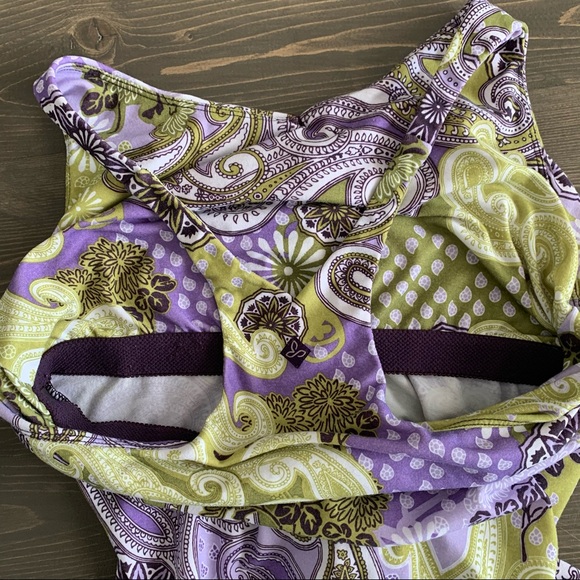 Prana Purple and Green Paisley Racerback Tank Top - Picture 7 of 7